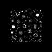 Hand Drawn Suns Seamless Pattern vector
