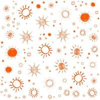Hand Drawn Suns Seamless Pattern vector
