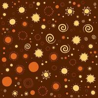 Hand Drawn Suns Seamless Pattern vector