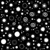 Hand Drawn Suns Seamless Pattern vector
