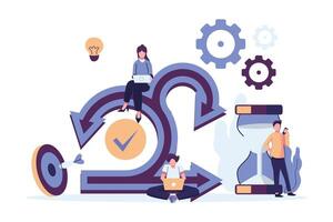 Scrum Framework concept. Scrum process diagram as agile software development scheme flat style illustration design vector