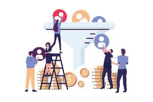 Increasing conversion rates SMM strategies flat illustration vector