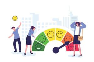 Stress level, mood scale flat style illustration design vector