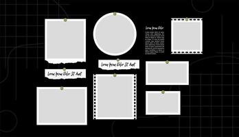 comics page grid layout abstract photo frames and digital photo wall template vector