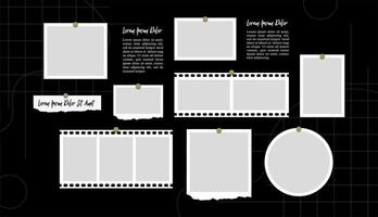 abstract photo frames and digital photo wall template vector