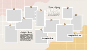 Blank collage frame template for photos and images vector