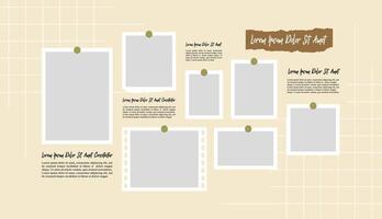 grid layout abstract photo frames template vector