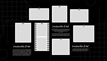 page grid layout abstract photo frames vector