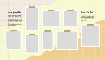 photo frames on light background Pile of photo vector
