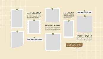 grid digital photo wall template vector