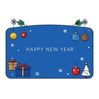 Festive cobalt blue background with christmass decoration and copy space. Happy New Year vector