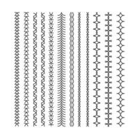 Set of line art decorative design elements. vector