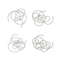 Spiral line art element set isolated illustration. vector