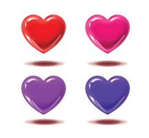 Heart shape. Collection of red and pink Valentine's hearts vector