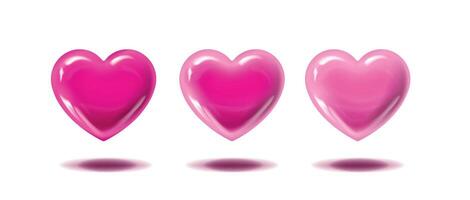 Heart shape. Collection of red Valentine's hearts. vector