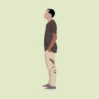 Man Standing Looking To The Side vector