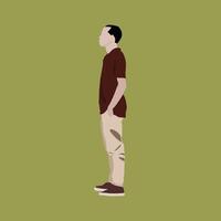 Man Standing Looking To The Side vector