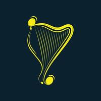 Harp trendy artwork delightful abstract illustration colorful practical design vector