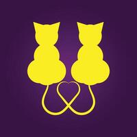 Cats love trendy artwork elegant abstract illustration colorful practical design vector