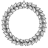 Minimalistic background with christmas wreath with empty copy space vector