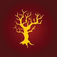 Dry tree trendy artwork magnificent abstract illustration colorful applicable design vector