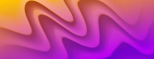 yellow and purple gradient abstract background with layered wave dimension vector