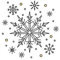 Abstract christmas background with golden snowflakes. bokeh and sparkles. vector