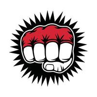 Fist Punching Illustration with Red Glove in Pop Art Style vector