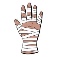 Illustration of a Hand Wrapped in Bandages vector