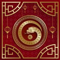 Happy Thailand new year 2025, with oriental elements on color background vector