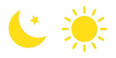 Moon with stars and sun flat icon, night and day icon. vector