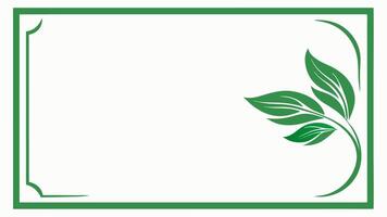 Green leaf frame background at corner for invitation design vector