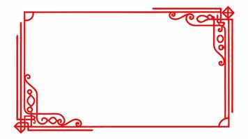 Red corner rectangle ornament for invitation or greeting vector