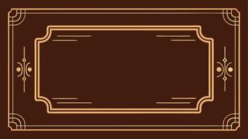 Luxury rectangle brown frame with ornament for invitation or banner design vector