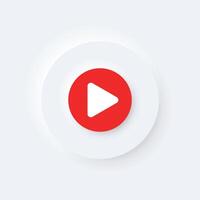 Play button icon in flat style. Music player illustration on isolated background. Playback interface sign business concept. vector