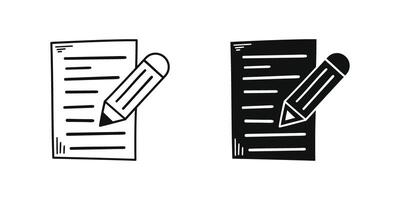 Hand drawn memo paper sheet icon in flat style. Checklist illustration on isolated background. To do list sign business concept. vector