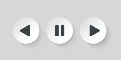 Play button icon in flat style. Music player illustration on isolated background. Playback interface sign business concept. vector