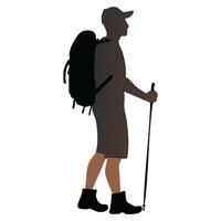 a hiker with backpack object vector