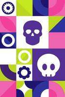 Dia de los Muertos. Day of the Dead, seamless geometric pattern. Template for background, banner, card, poster. vector