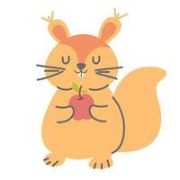 Character garden squirrel hand drawn on a white background vector