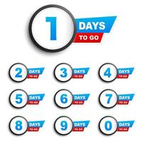 Days to go icon set. Countdown timer. illustration vector