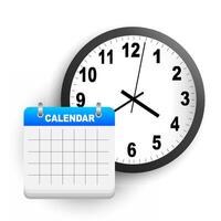 Calendar with a clock. time management. Schedule. illustration vector