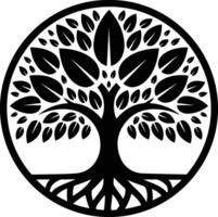 Tree with Leaves Silhouette vector