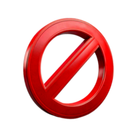 3d render of a sign not allowed png