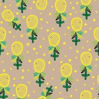 a pattern with yellow and green flowers on it vector
