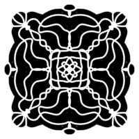 a black and white design with a circular pattern vector