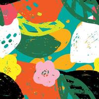 a colorful pattern with various fruits and leaves vector