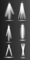 a set of white light effects on background vector