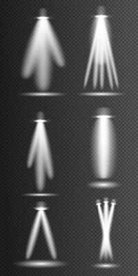 a set of white light effects on background