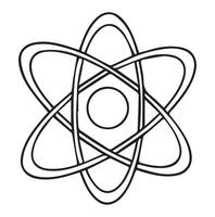 Drawing of an atom on the topic of science. Coloring book for children vector